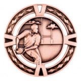 Bronze V-Tech Rugby Premium Zinc Alloy Medal 6CM 60MM - MM1030B