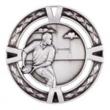 Silver V-Tech Rugby Premium Zinc Alloy Medal 6CM 60MM - MM1030S