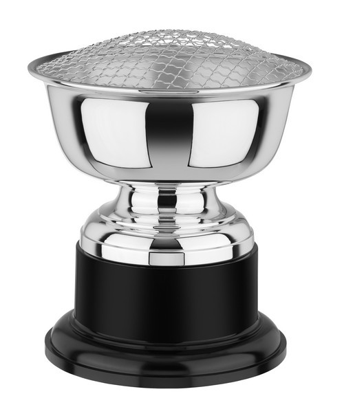 Handmade Rosebowls With Silver Plated Flower Nets 8.5" x 7.5" - NH325B