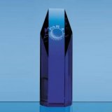 25.5cm Sapphire Blue Optic Hexagon Award - SY2027