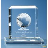 24cm Optical Crystal Globe Rectangle Award - SY1018