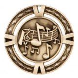 Gold V-Tech Music Premium Zinc Alloy Medal 6CM 60MM - MM1028G