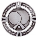 Silver V-Tech Table Tennis Premium Zinc Alloy Medal 6CM 60MM - MM1038S