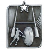 Centurion Star Rugby Zinc Alloy, 3D Die-Cast Silver Medals 53x40MM - MM15008S