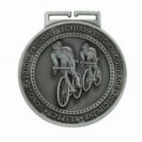 Olympia Cycling 3D Die-Cast Antique Silver Medals 6CM 60MM - MM16054S
