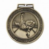Olympia Judo 3D Die-Cast Antique Gold Medals 7CM 70MM - MM16057G