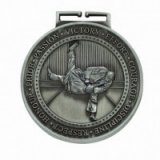 Olympia Judo 3D Die-Cast Antique Silver Medals 7CM 70MM - MM16057S