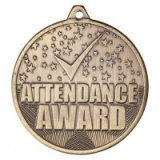 Antique Gold Cascade Attendance Stamped Iron Medal 5CM 50MM - MM19040G