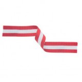 Red, White & Red Medal Ribbon 395x22mm - MR12