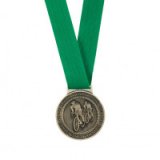 Medal Ribbon Stitched Green 400 x 25mm - MR16068A