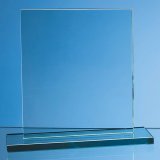 20cm x 17.5cm x 12mm Jade Glass Rectangle Award - R36