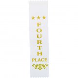 Recognition 4th Place White Ribbon Bookmarks 200x50MM-RO8153