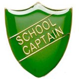 ShieldBadge School Captain Green 25mm