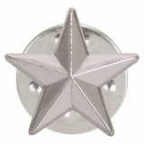 3D Silver Star Pin Badge 12MM