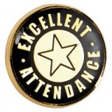 Heritage Excellent Attendance Pin Badge 20MM - SB19033B
