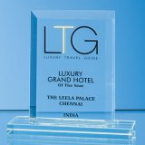 20cm x 17.5cm x 12mm Jade Glass Bevelled Edge Rectangle Award - TL46