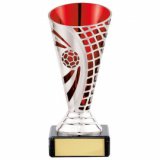 Defender Silver & Red Football Series Trophy 14CM 140MM - TR20512A