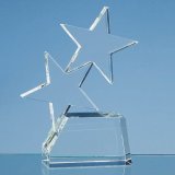 20cm Optical Crystal Double Rising Star Award - SY2073