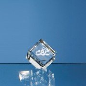 5cm Optical Crystal Bevel Edged Cube - DY2