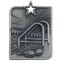Centurion Star Swimming Zinc Alloy, 3D Die-Cast Silver Medals 53x40MM - MM15011S