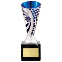 Defender Silver & Blue Football Series Trophy 17CM 170MM - TR20510C