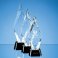 28.5cm Optical Crystal Facet Mounted Peak Award with Onyx Black Base - SY5055