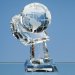 8cm Optical Crystal Globe on Mounted Hand Award - DY30